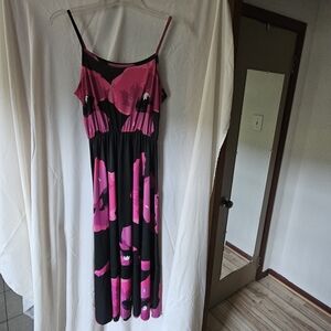Lily Black and Pink Midi Dress